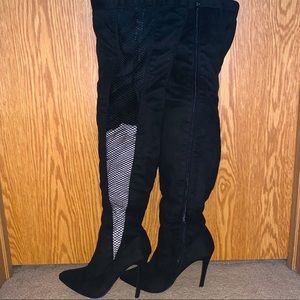 Knee high heel boots